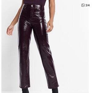 Super High Waisted Faux Patent Leather Pant